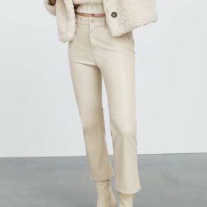 Faux leather mini flare